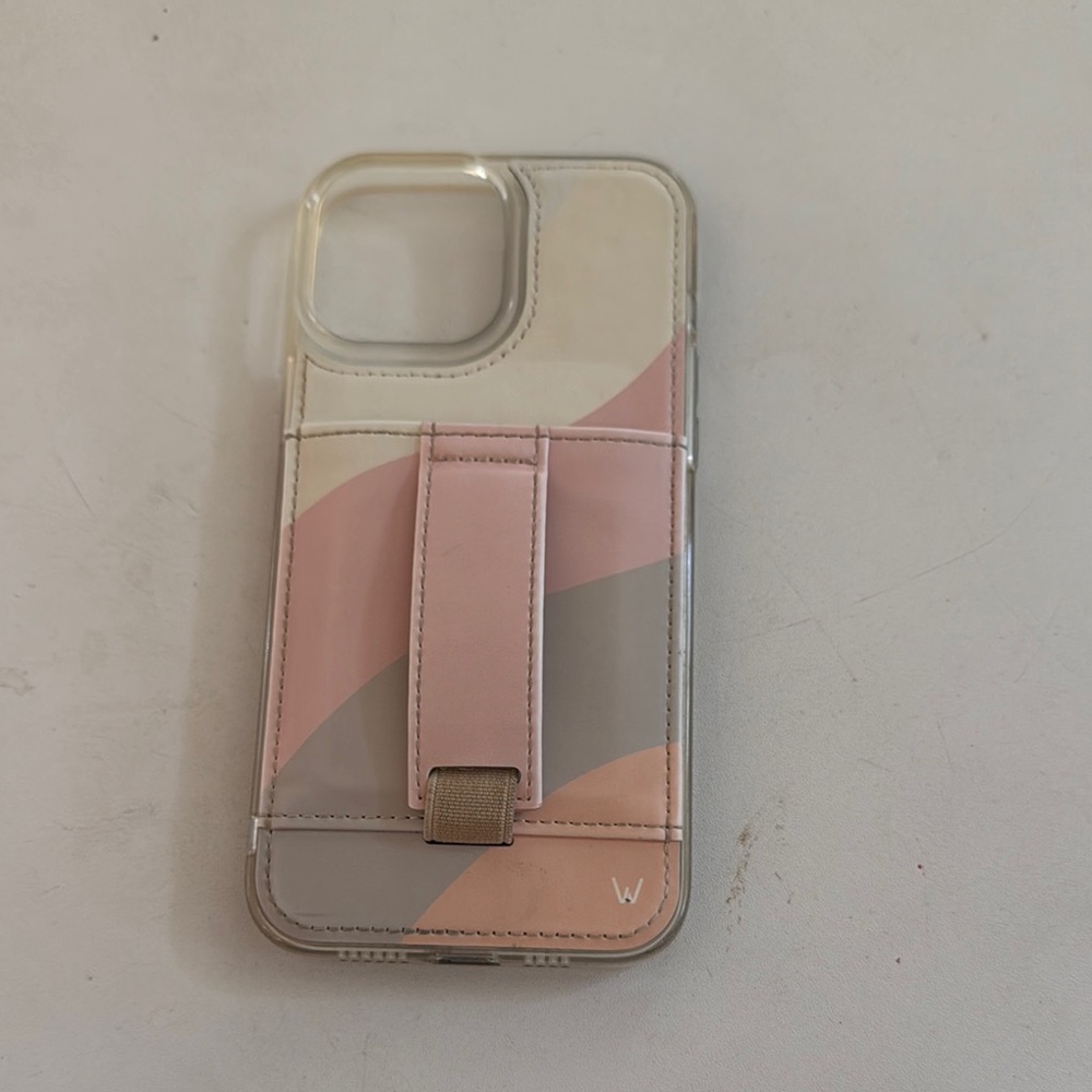 Wallis Pink and Gray iPhone Case with Kickstand